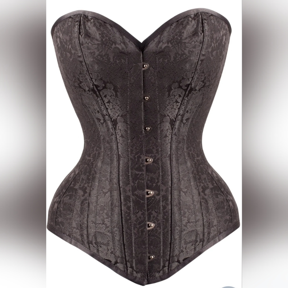 Black Brocade Overbust Corset